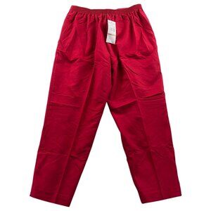 NWT Alfred Dunner Womens Catalina Island Pants Red Pull On Elastic Waist Casual